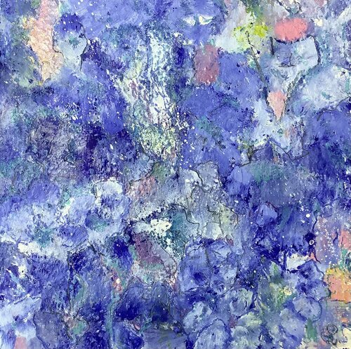 Hortensien (Bild im HOLZRAHMEN) van Suzan Reichert, Schilderij te koop op Singulart