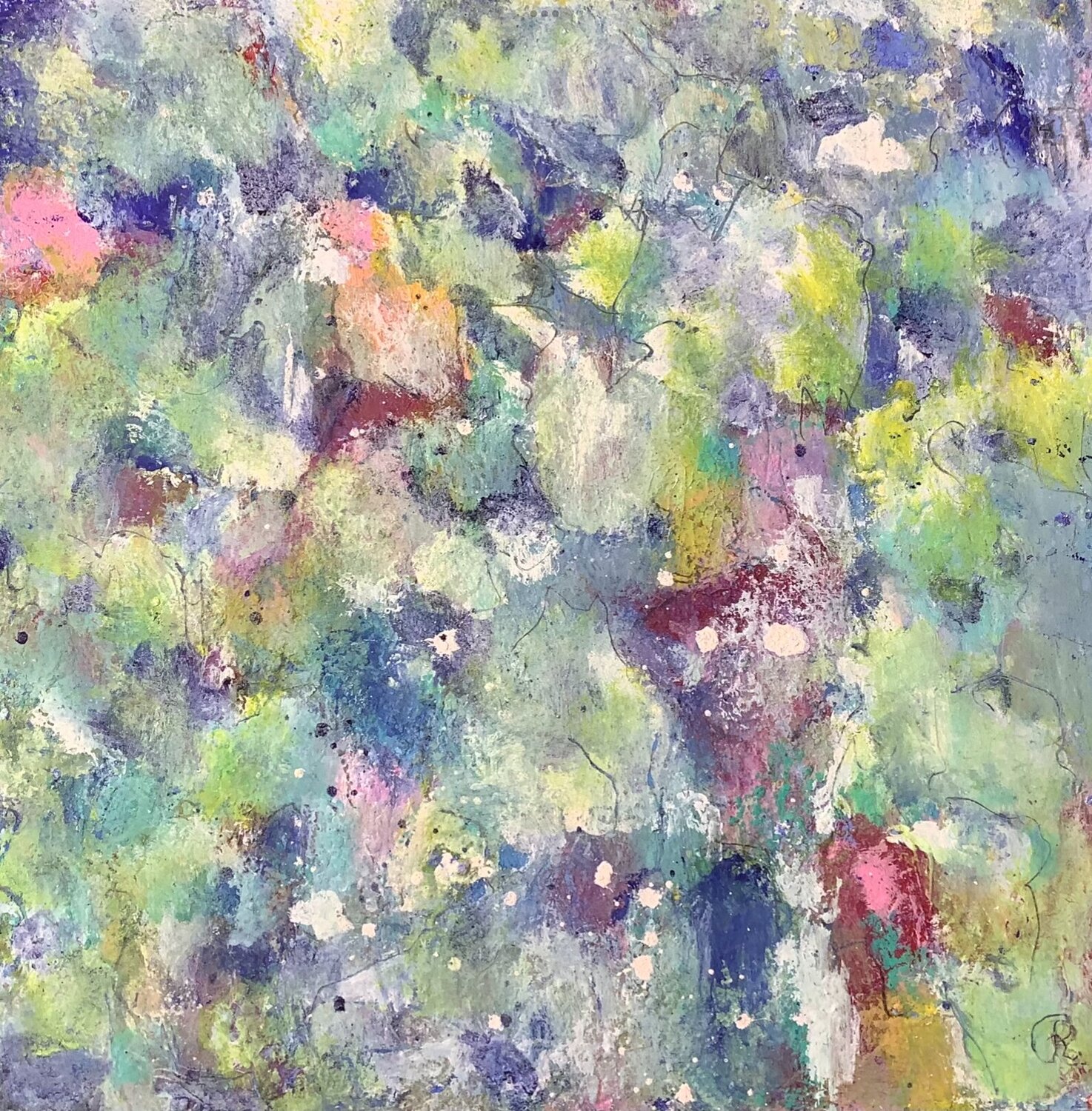 Hortensien (Bild im HOLZRAHMEN) Suzan Reichert Originalgemälde zu verkaufen