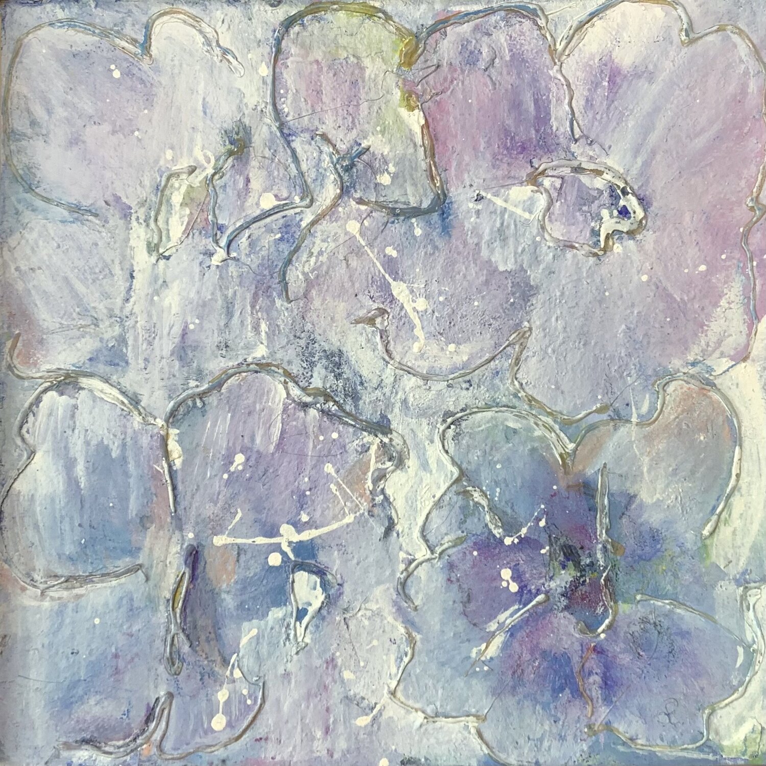 Hortensien (Bild im HOLZRAHMEN) Suzan Reichert Dipinto originale in vendita
