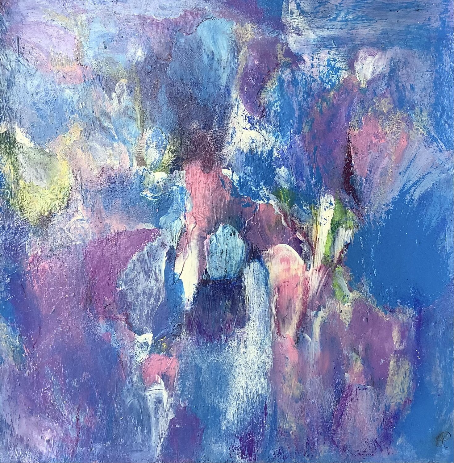 Hortensien (Bild im HOLZRAHMEN) Suzan Reichert Originalgemälde zu verkaufen