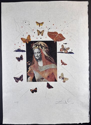 Memories of Surrealism Surrealist Portrait of Dali Surrounded by Butterflies van Salvador Dalí, Afdruk te koop op Singulart