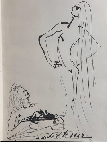 Original Salom, Herod and The Head of John The Baptist from Secret Life of Salvador Dali de Salvador Dalí, Dibujo a la venta en Singulart