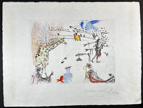 Tauramachie Surrealiste The Giraffe on Fire by Salvador Dalí, Print for Sale on Singulart