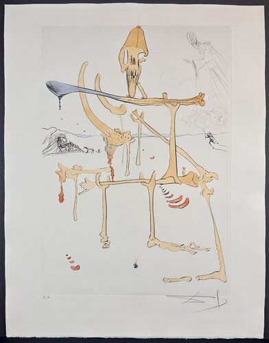 Visions de Quevedo Paysage avec Squelette (Landscape with Skeleton) de Salvador Dalí, Impresión a la venta en Singulart
