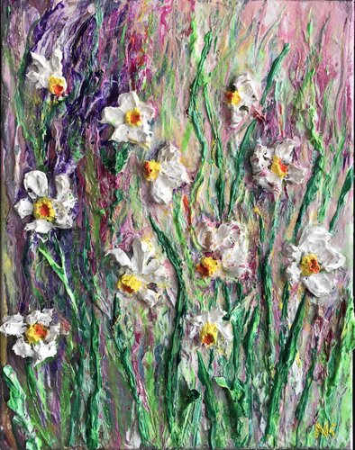 Narcissus blues di Natalia Kutova, Pittura in vendita su Singulart