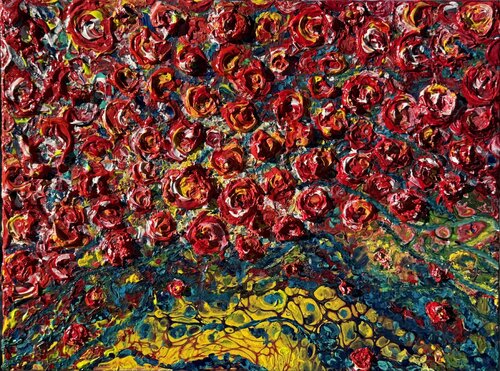 Blossom In Red von Natalia Kutova, Malerei kaufen auf Singulart