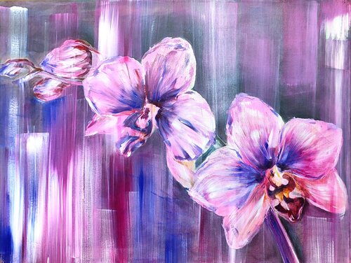 Violette Orchidee von Driss Dahhan, Malerei kaufen auf Singulart