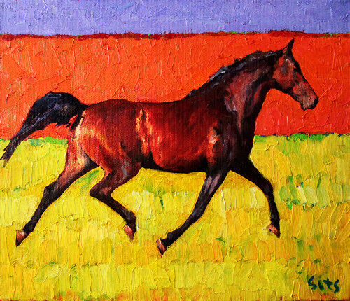 Sunny summer. Horse series van Andrei Sitsko, Schilderij te koop op Singulart