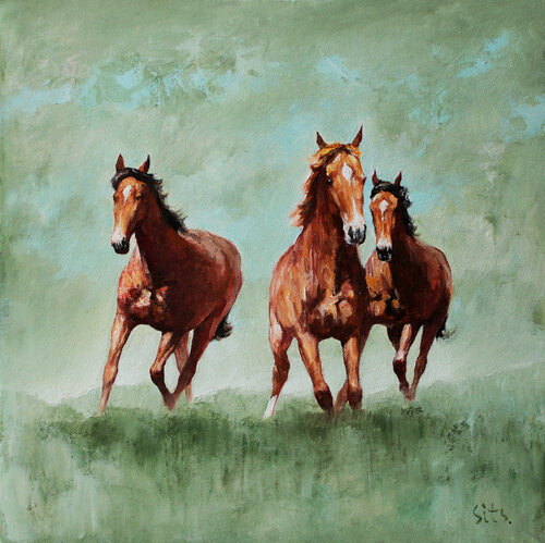 Fresh wind. Horse series van Andrei Sitsko, Schilderij te koop op Singulart
