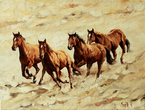 Freedom. Horse series van Andrei Sitsko, Schilderij te koop op Singulart