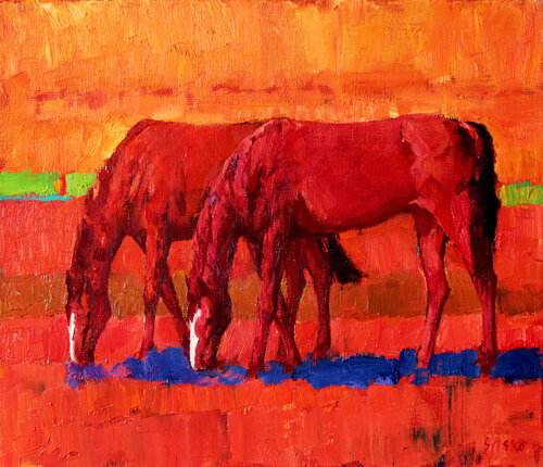 It was a hot day. Horse series par Andrei Sitsko, Peinture en vente sur Singulart