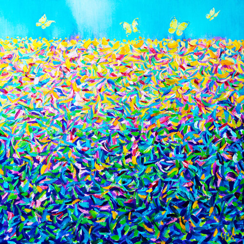 The garden XV. Butterflies di Andrei Sitsko, Pittura in vendita su Singulart