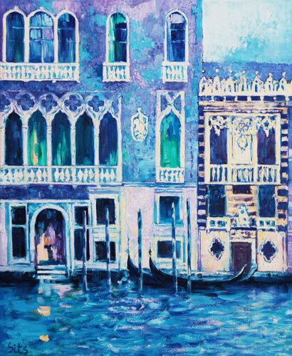 Blue Venice. Landscape series. by Andrei Sitsko, Painting for Sale on Singulart