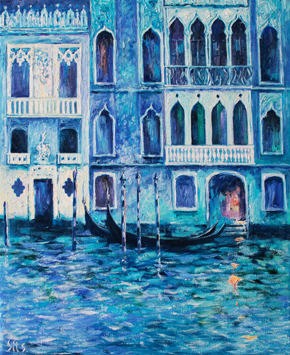 Blue Venice II. Landscape series. di Andrei Sitsko, Pittura in vendita su Singulart