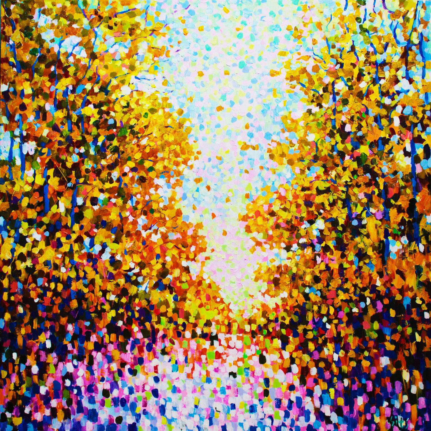 Trees by the water VII Andrei Sitsko Peinture originale à vendre