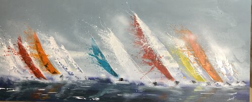 Route du Rhum : top départ ! di Claire Morand, Pittura in vendita su Singulart