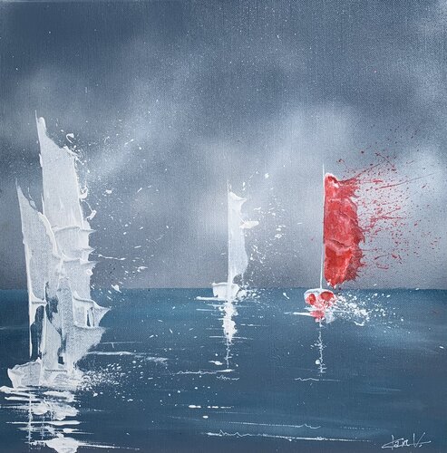 Voiles au vent by Claire Morand, Painting for Sale on Singulart