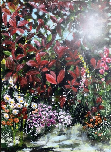 Le photinia du jardin von Claire Morand, Malerei kaufen auf Singulart
