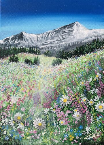 Le Mont Mounier au crépuscule von Claire Morand, Malerei kaufen auf Singulart