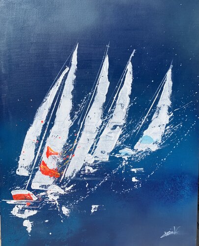 Pas de quatre dans les embruns von Claire Morand, Malerei kaufen auf Singulart