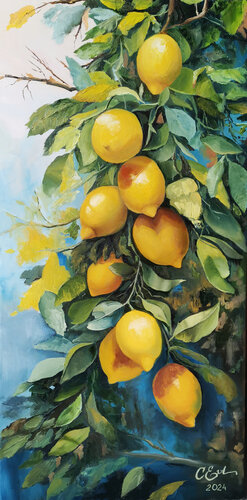 Sicilian Citrus Harmony von Oksana Siciliana, Malerei kaufen auf Singulart
