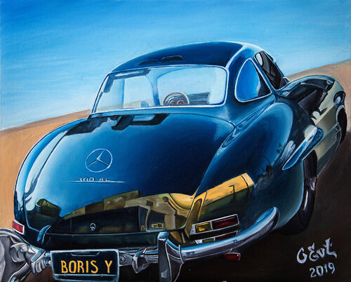 Mercedes-Benz 300 SL 1954 van Oksana Siciliana, Schilderij te koop op Singulart