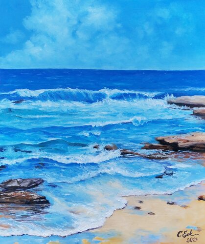 Sicilian Seascape Sonata von Oksana Siciliana, Malerei kaufen auf Singulart
