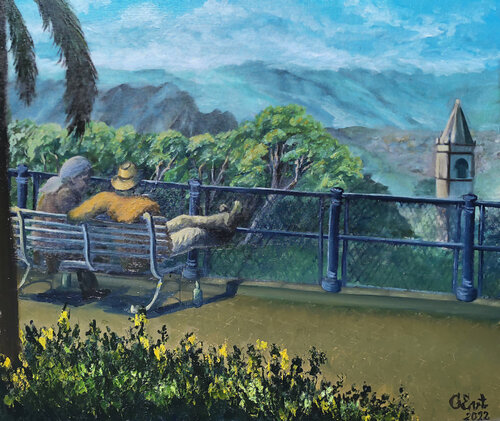 Sweet doing nothing. Belvedere van Oksana Siciliana, Schilderij te koop op Singulart