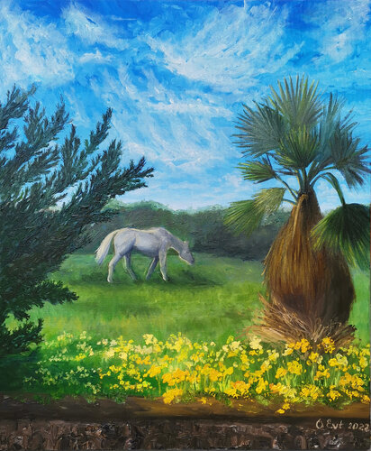 One beautiful day in my paradise van Oksana Siciliana, Schilderij te koop op Singulart