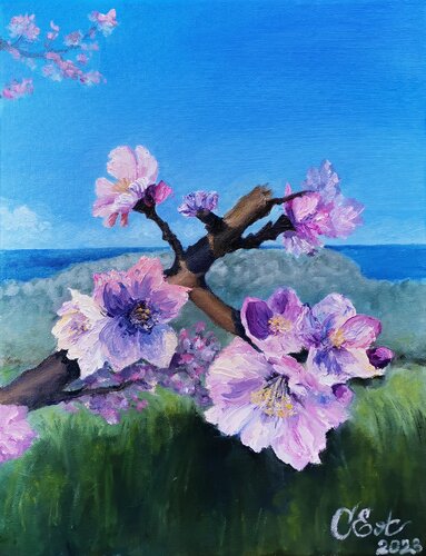 Almond tree de Oksana Siciliana, Pintura a la venta en Singulart