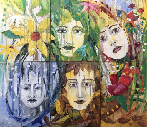 Le quattro stagioni  in sechsychon von Nicola Quici, Malerei kaufen auf Singulart