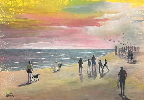 Tramondo al mare ( Sonnenuntergang am Meer ) von Nicola Quici, Malerei kaufen auf Singulart