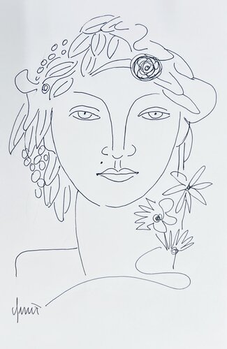 lady in bloom von Nicola Quici, Zeichnungen kaufen auf Singulart