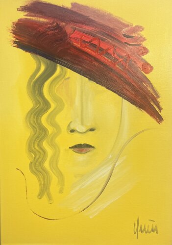 il cappello rosso von Nicola Quici, Malerei kaufen auf Singulart