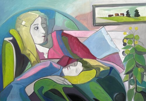 the geen pillow von Nicola Quici, Malerei kaufen auf Singulart