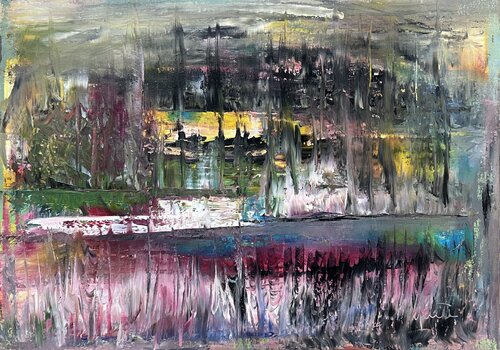 Forest lake in transition di Nicola Quici, Pittura in vendita su Singulart