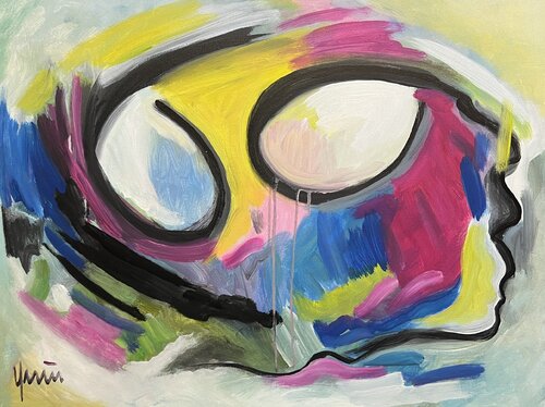 Rosarote Brillen di Nicola Quici, Pittura in vendita su Singulart