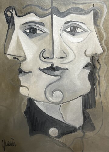 Drei Gesichter, (MER) Macht ,Erfolg, Reichtum von Nicola Quici, Malerei kaufen auf Singulart