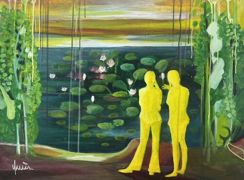 Water lily pond by Nicola Quici, Painting for Sale on Singulart