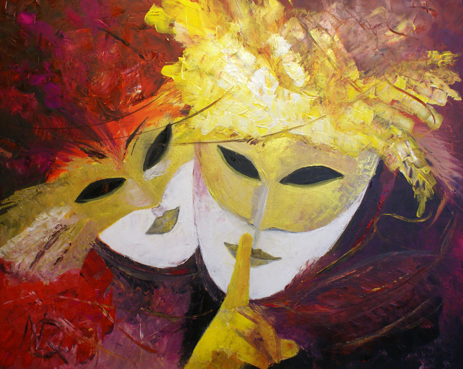 La Gioia, Venezianische Carneval Nicola Quici Originalgemälde zu verkaufen