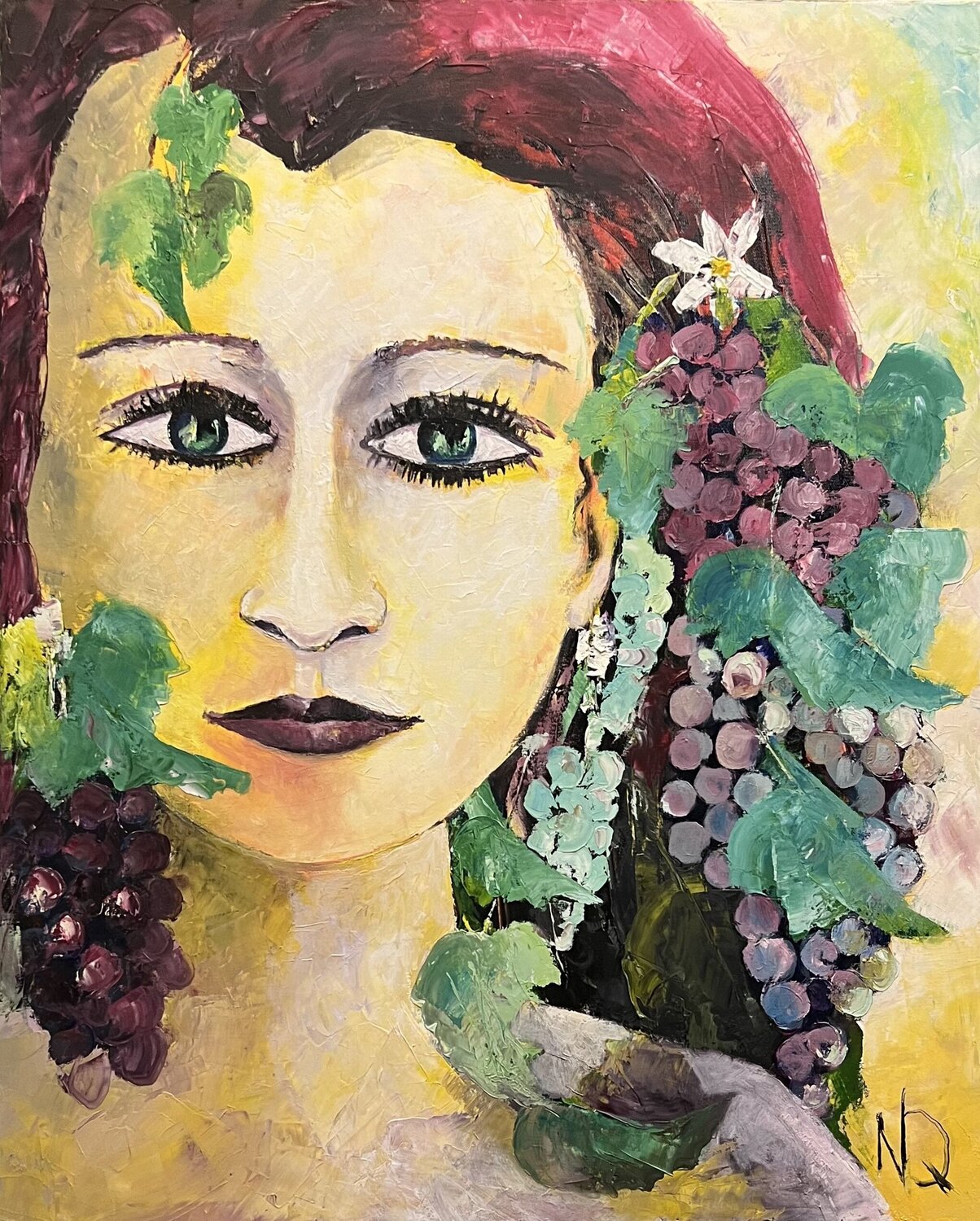 Wine queen (Harvest) Vedemmia Nicola Quici Originalgemälde zu verkaufen
