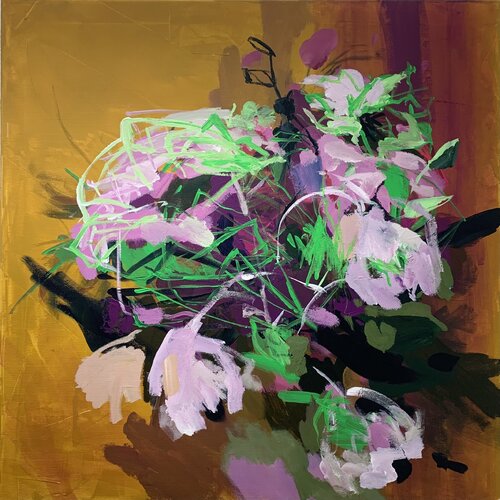 „Happy Flowers“ / Guru‘s Garten von Boryana Nindl, Malerei kaufen auf Singulart