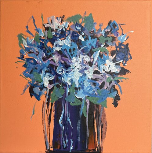 Happy Flowers- mini no pink von Boryana Nindl, Malerei kaufen auf Singulart