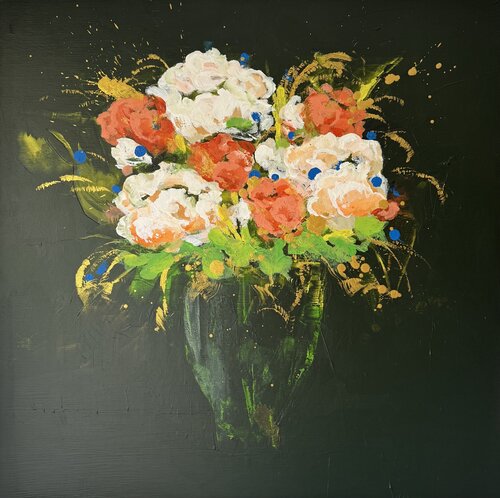 Sacred Bouquet - Noir von Boryana Nindl, Malerei kaufen auf Singulart