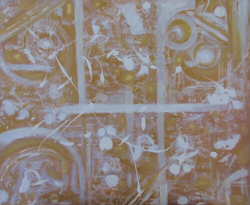 Composition en blanc, or et argent de Artiste H. E., Pintura a la venta en Singulart