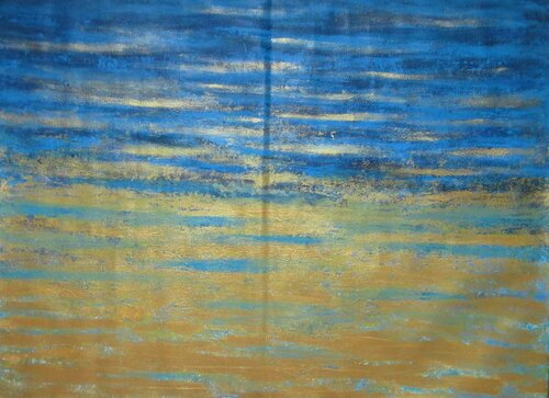 Rouleau bleu et jaune par Artiste H. E., Peinture en vente sur Singulart