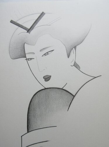 Portrait de femme von Artiste H. E., Zeichnungen kaufen auf Singulart