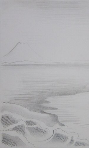 Montagne et vagues by Artiste H. E., Painting for Sale on Singulart