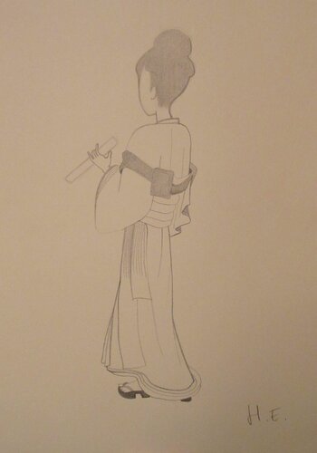 Silhouette asiatique van Artiste H. E., Werk op papier te koop op Singulart