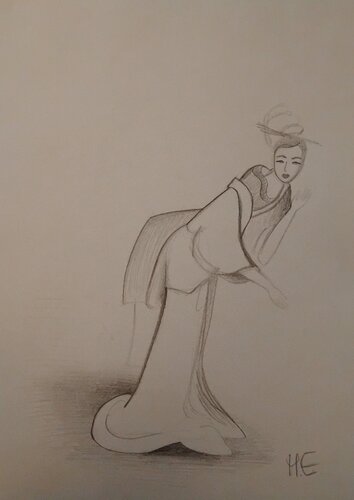 Femme japonaise von Artiste H. E., Zeichnungen kaufen auf Singulart